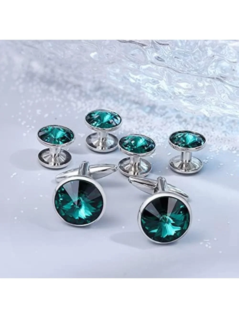 Elegant Cufflinks & Shirt Studs Set for Men - Gift Boxed Jewelry for Weddings